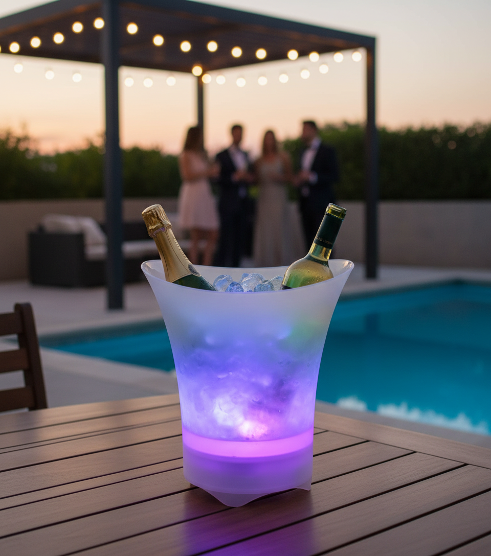 5L Ice Bucket Wireless Bluetooth Multicolor LED Rechargeable Party Speaker at evening party